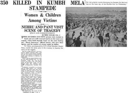 kumbh mela stampede newspaper report