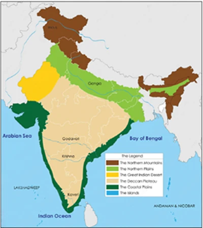 6 physiographic divisions of india