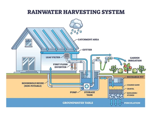 rainwater harvesting diagram