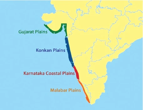 sub-divisions of western coastal plains